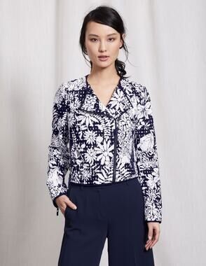 Boden Amelie Broderie Biker Jacket Women's Size 4